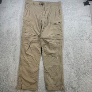 REI Co Op Mens 36x32 Tan Cargo Convertible Zip Off Pants‎ Hiking Outdoor Relaxed